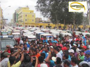 Protesta de mototaxistas en Ica.